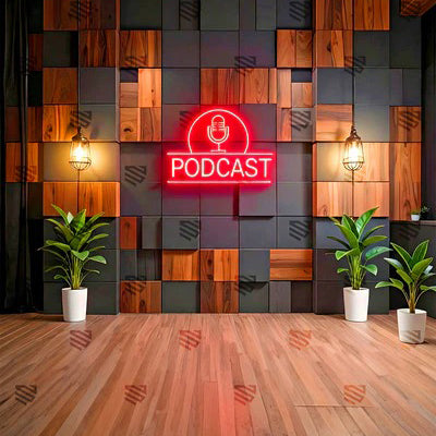 Podcast Studio Backdrop