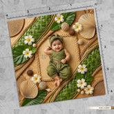 Nariyal Hastkala Angan Ganesha Newborn Baby Photography Backdrop