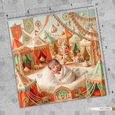 Gajmukh Mela Nagari Ganesha Newborn Baby Photography Backdrop