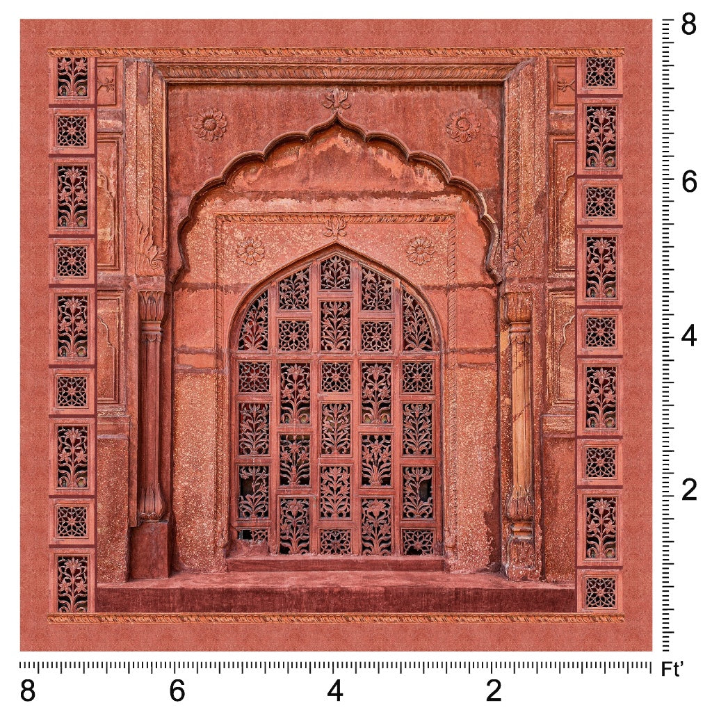 Scarlet Serenity – Floral Jaali Elegance