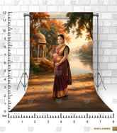 Riverside Autumn Pregnancy Photoshoot Backdrop