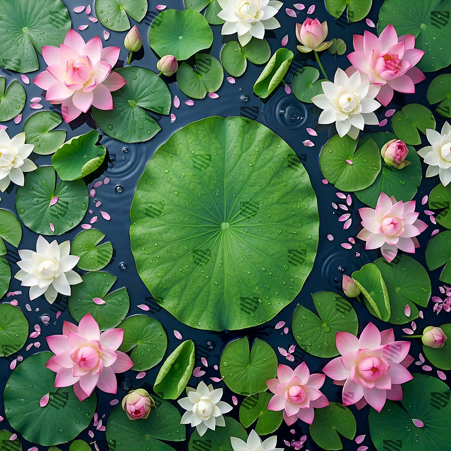 Blooming Lotus Water Garden - Newborn photography backdrop