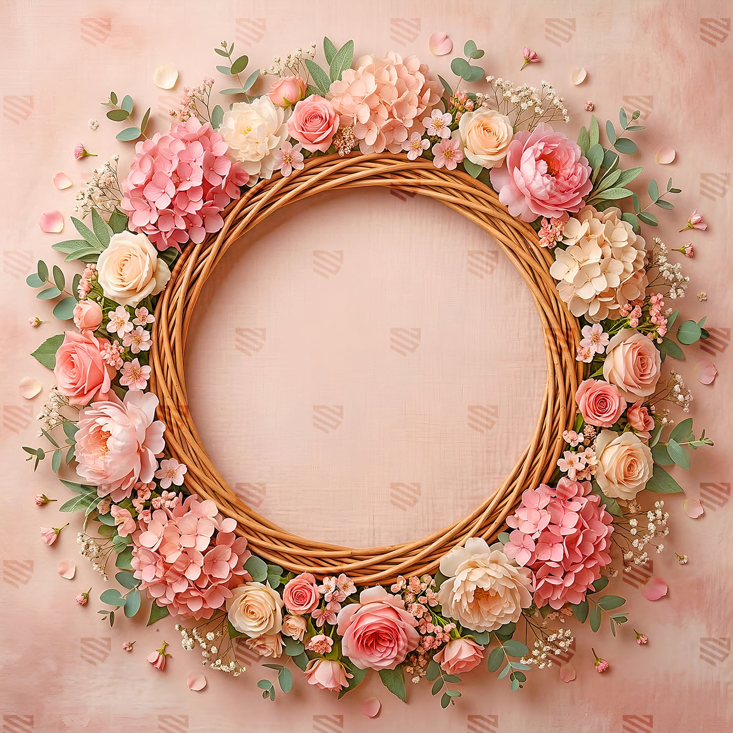 Blush Bloom Floral Wreath - Newborn photography backdrop