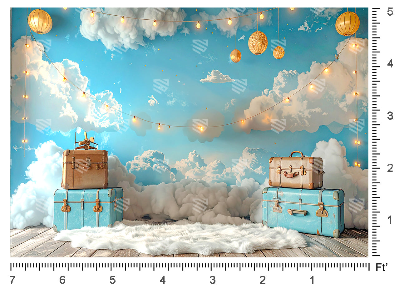 Cloud Nine Voyage - Baby photoshoot Backdrop