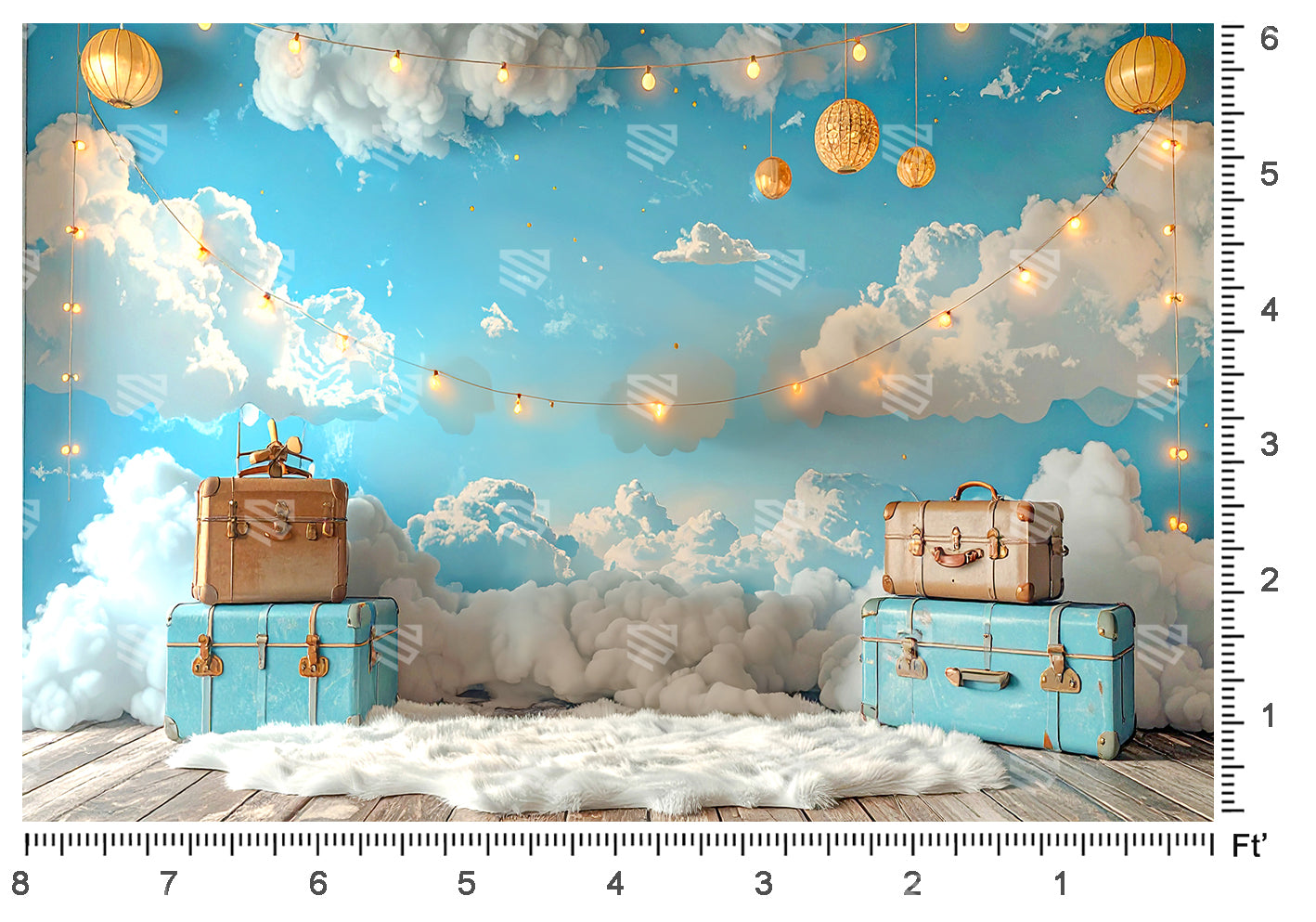 Cloud Nine Voyage - Baby photoshoot Backdrop