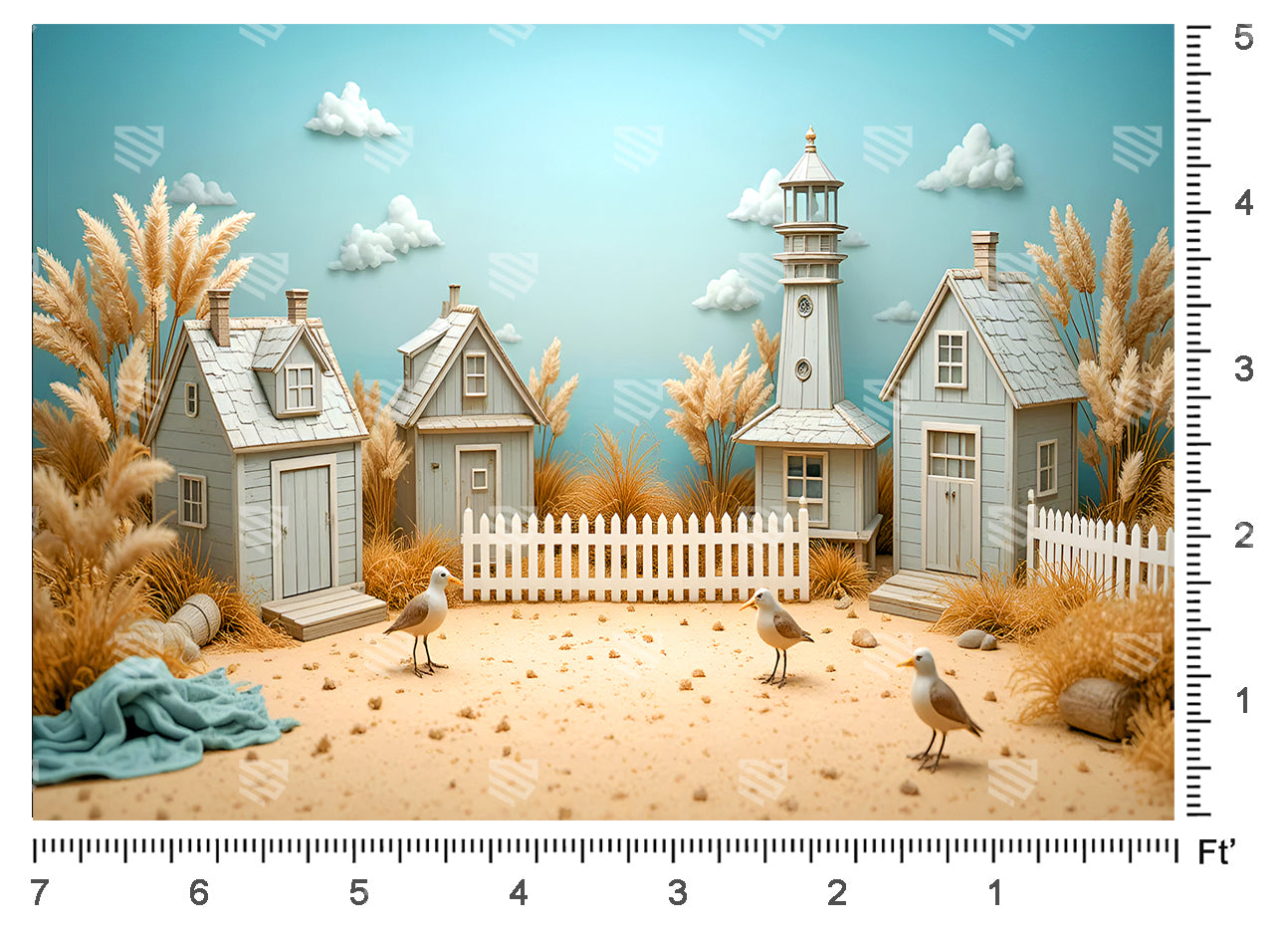 Coastal Breeze Haven - Baby photoshoot Backdrop