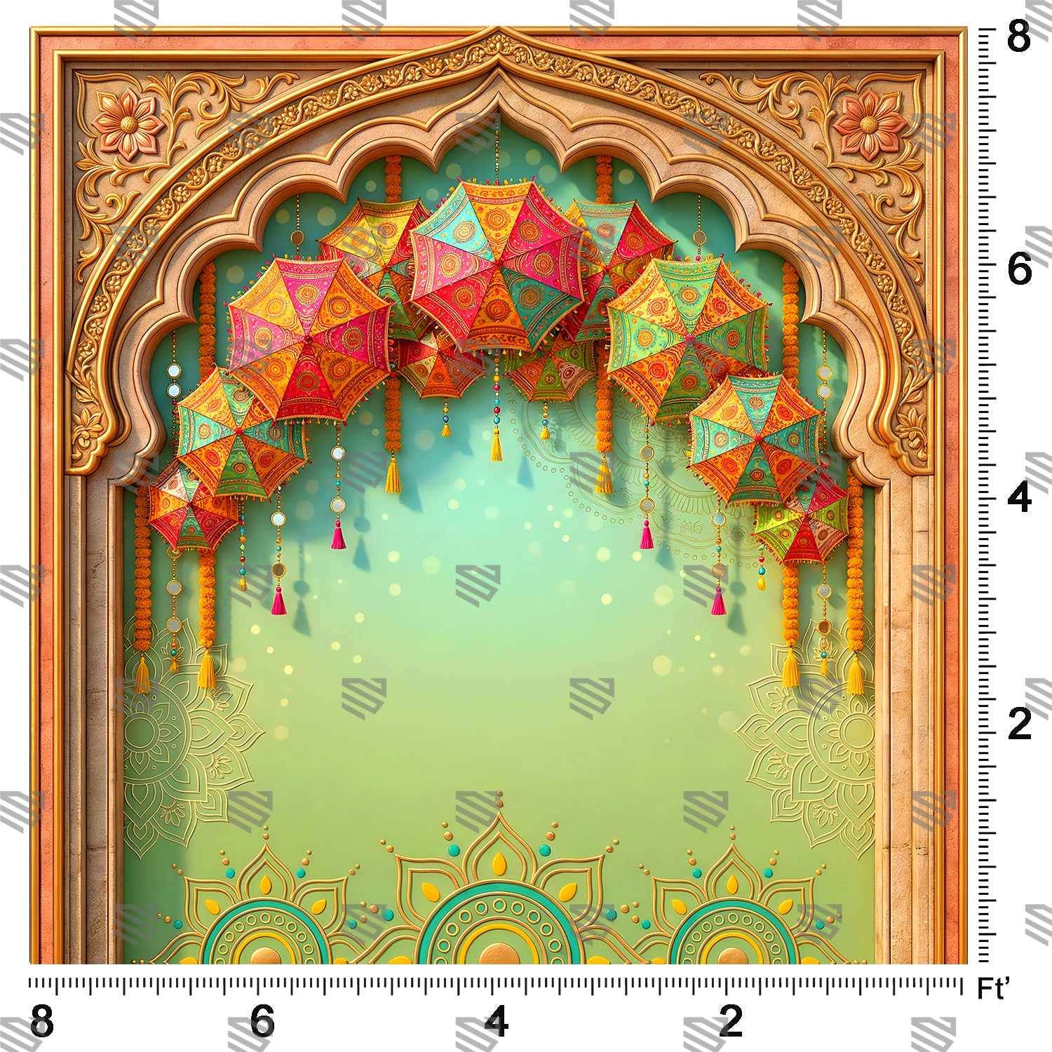 Colorful Parasol Celebration Arch