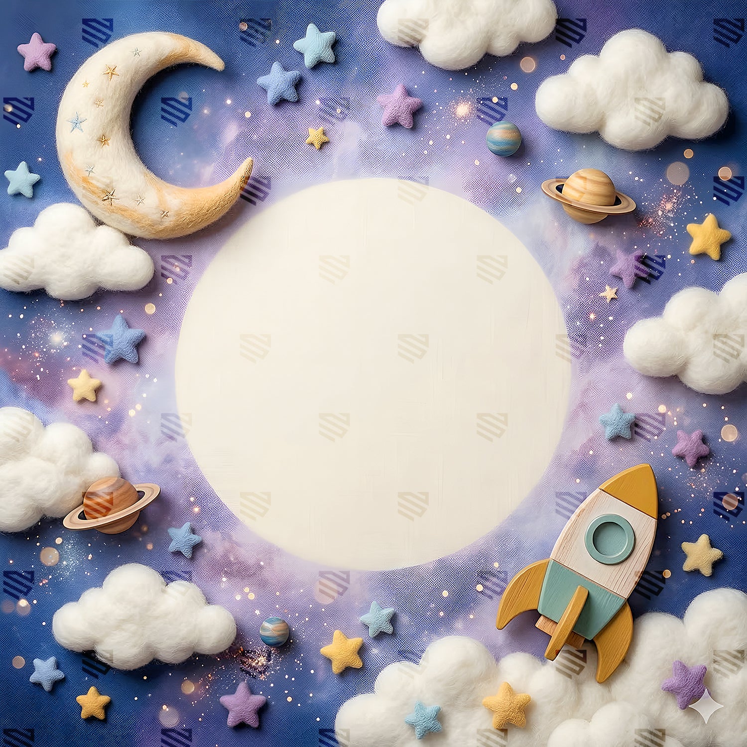 Cosmic Dreamland Baby Setup - Newborn photography backdrop