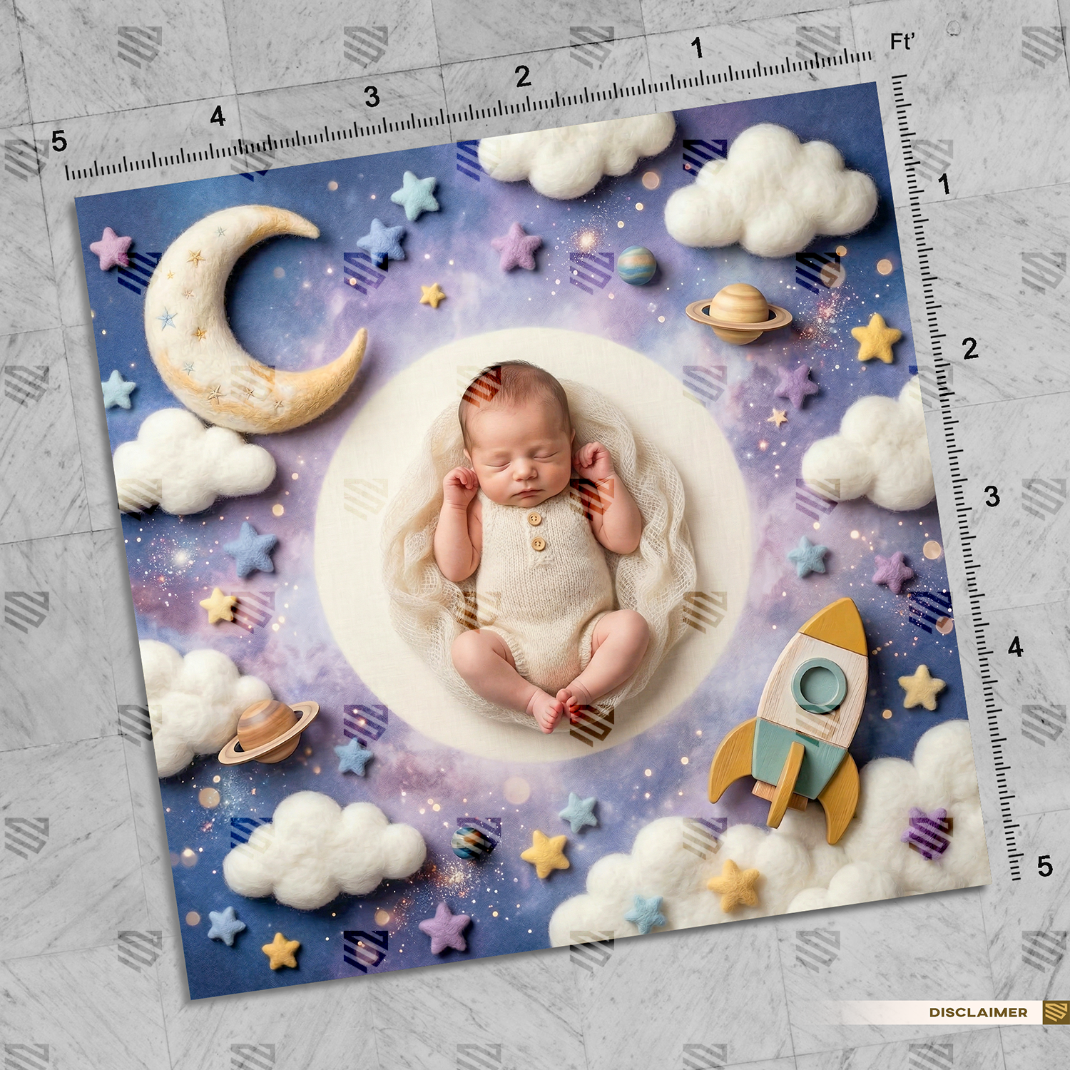 Cosmic Dreamland Baby Setup - Newborn photography backdrop