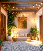 Cozy Pebble Patio Backdrop