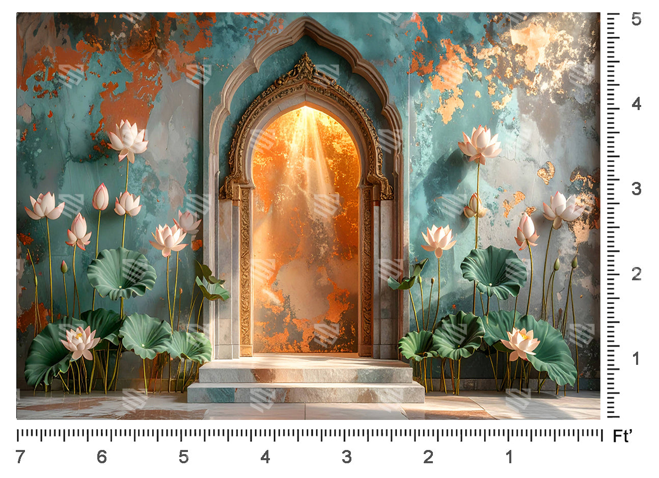 Divine Lotus Gateway - Baby photoshoot Backdrop