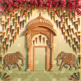 Elephant Arch Mehndi Grandeur Backdrop
