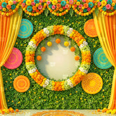Emerald Garden Haldi Elegance Backdrop