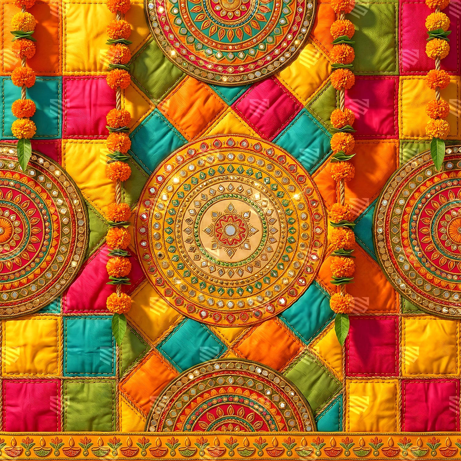 Festive Mirrorwork Mandala