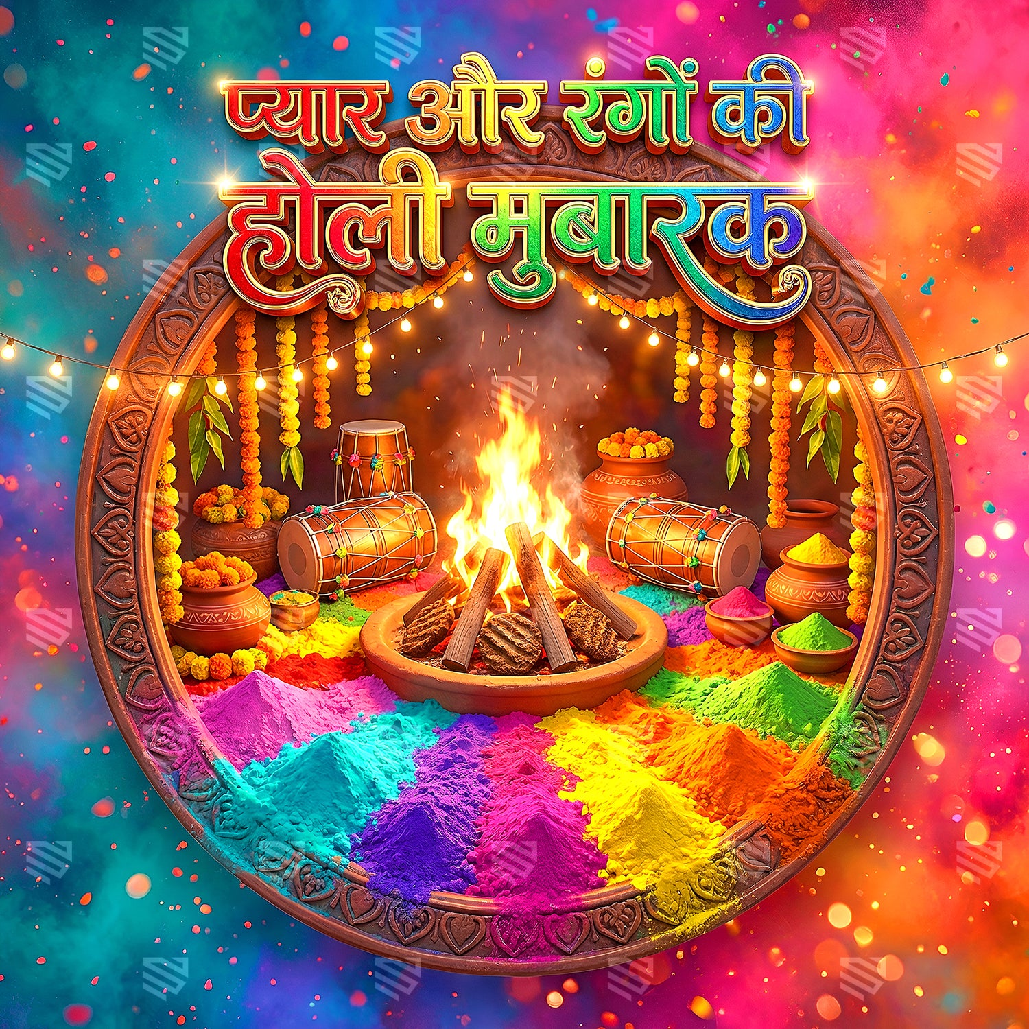 Flames of Holi Celebration