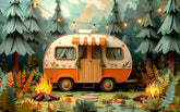 Forest Camp Vibes Backdrop