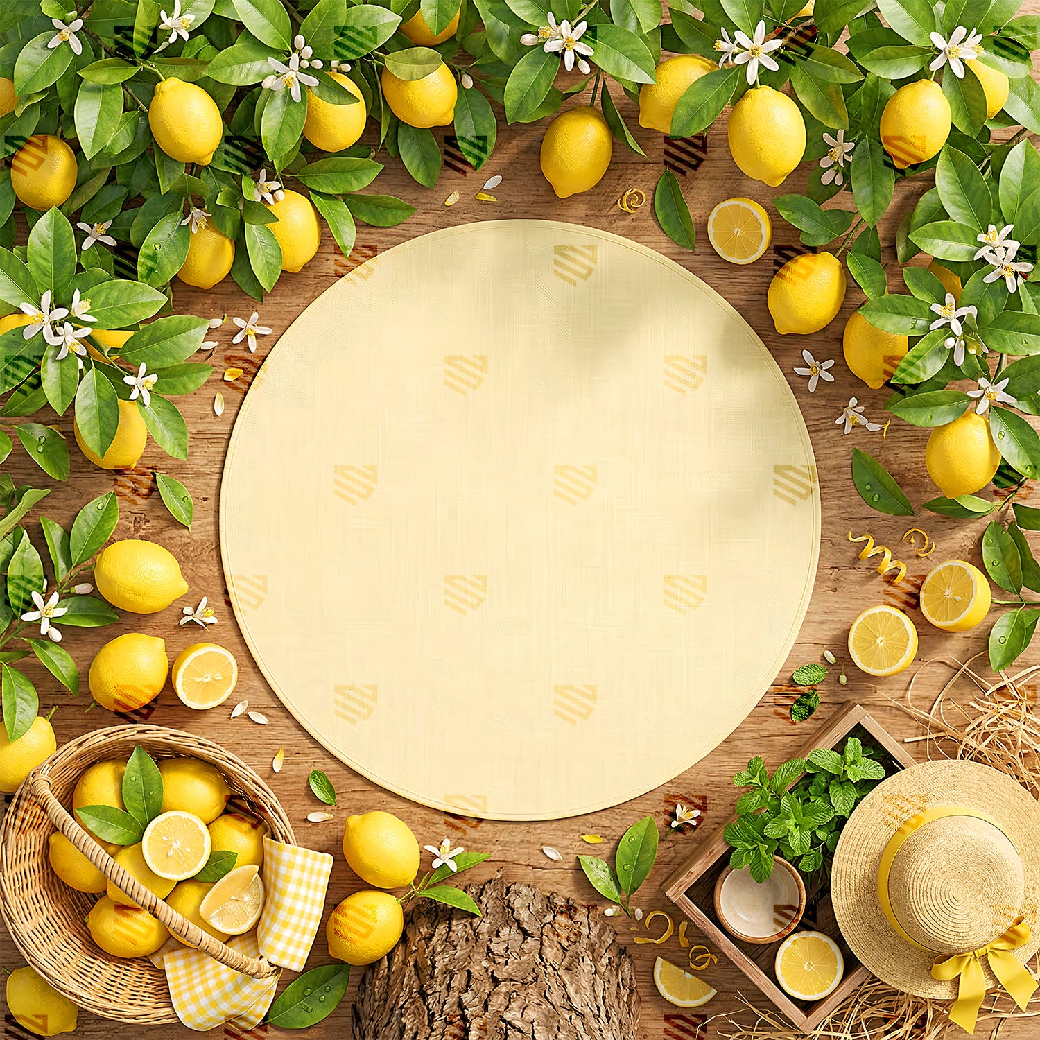 Fresh Citrus Garden Scene - Newborn photography backdrop