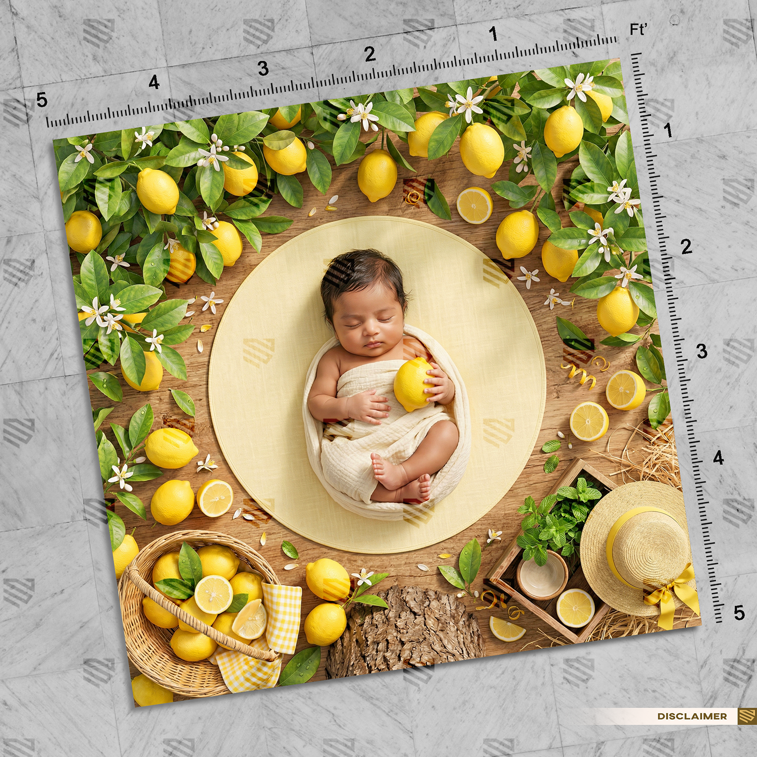Fresh Citrus Garden Scene - Newborn photography backdrop