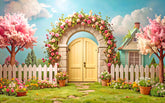Garden Blossom Gate Backdrop
