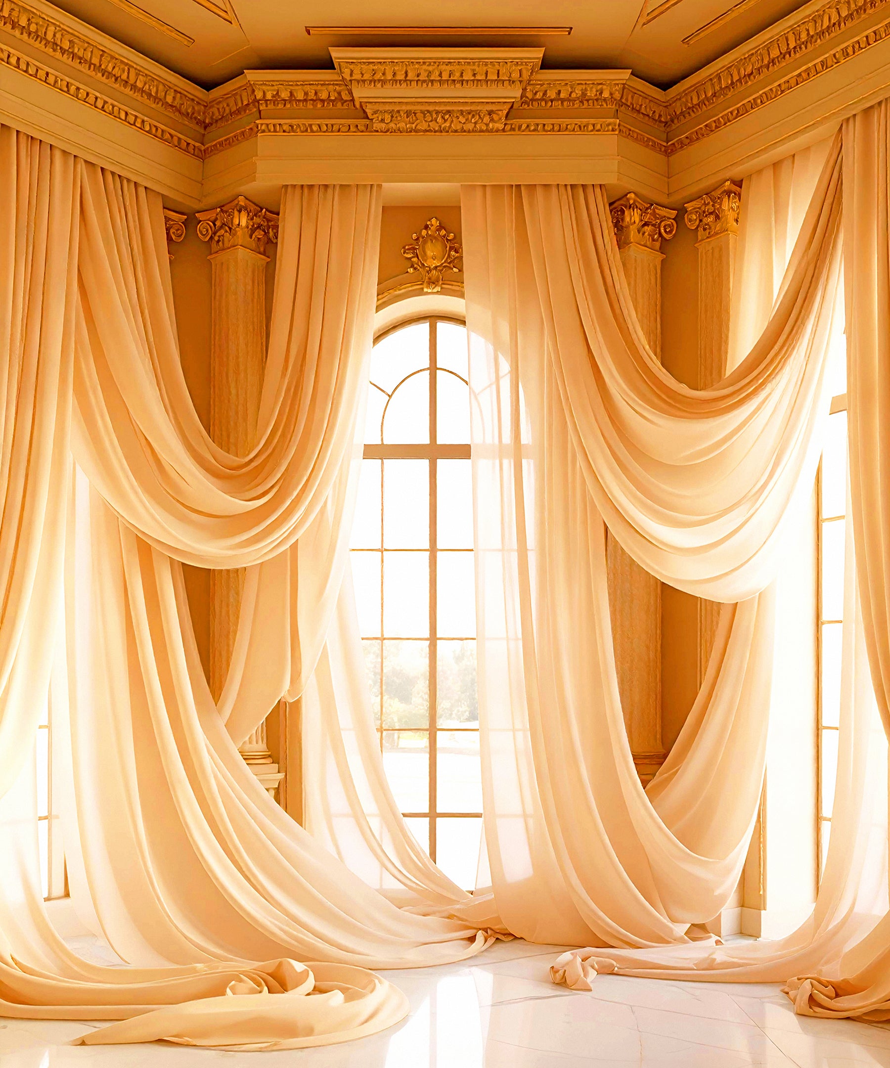 Golden Draped Elegance
