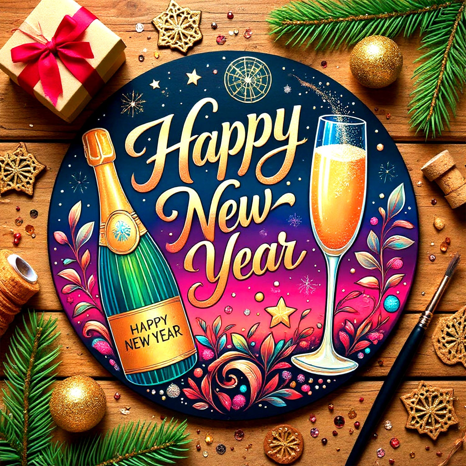 Golden New Year Toast