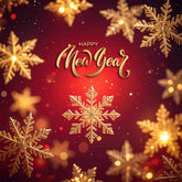 Golden Snowflake Celebration Backdrop