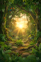 Golden Emerald Jungle Haven Backdrop