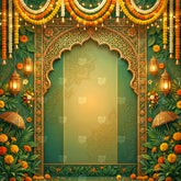 Golden Marigold Celebration Frame Backdrop