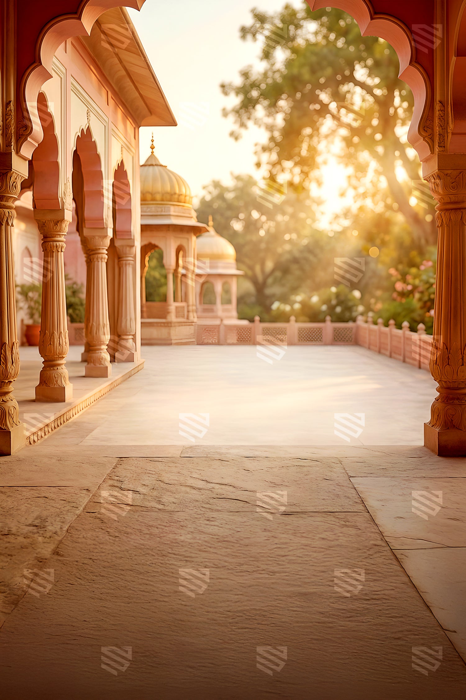 Golden Palace Courtyard - Maternity Backdrop