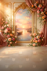 Golden Rose Sunset Portal Backdrop