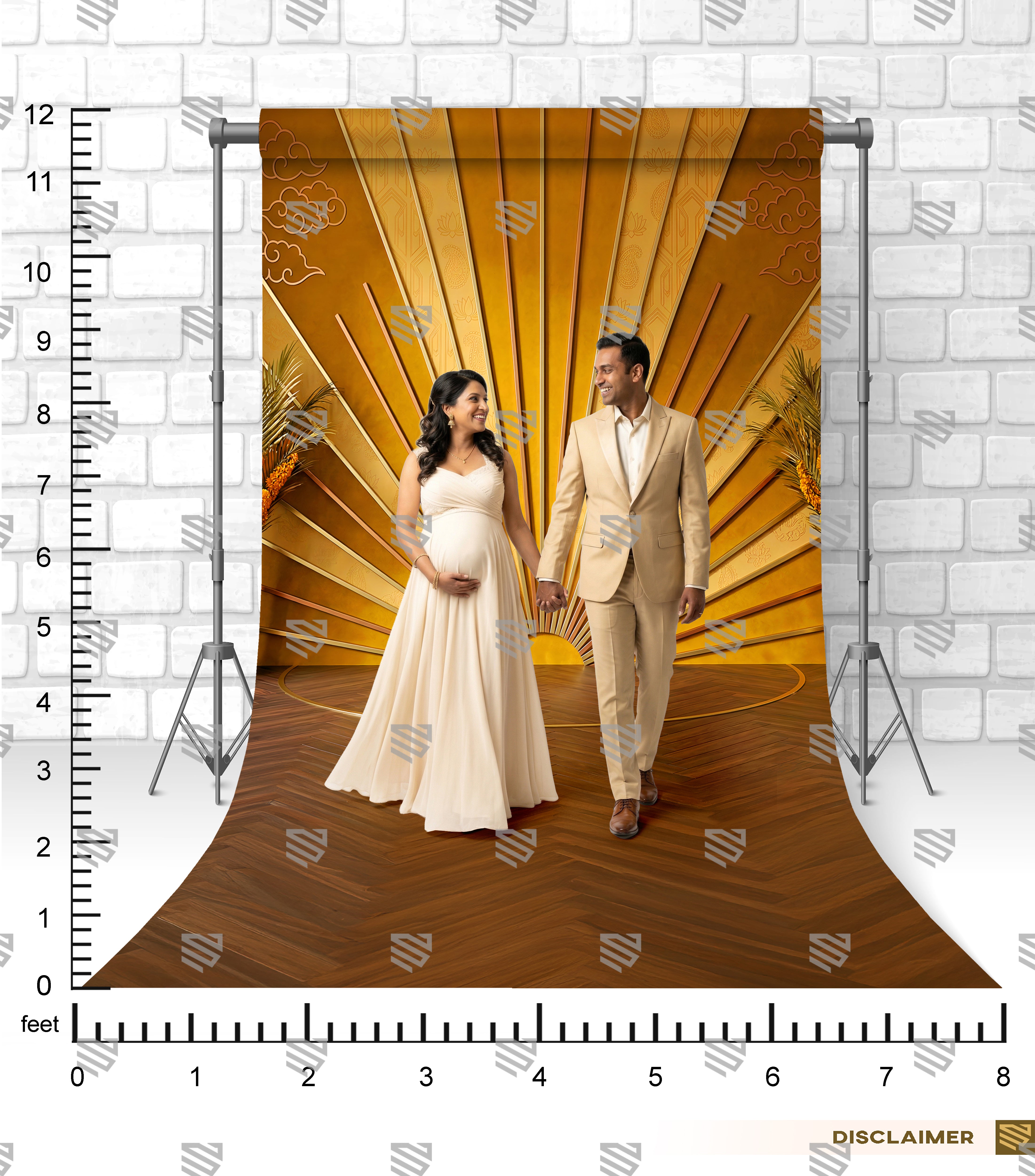 Golden Sunburst Stage - Maternity Backdrop
