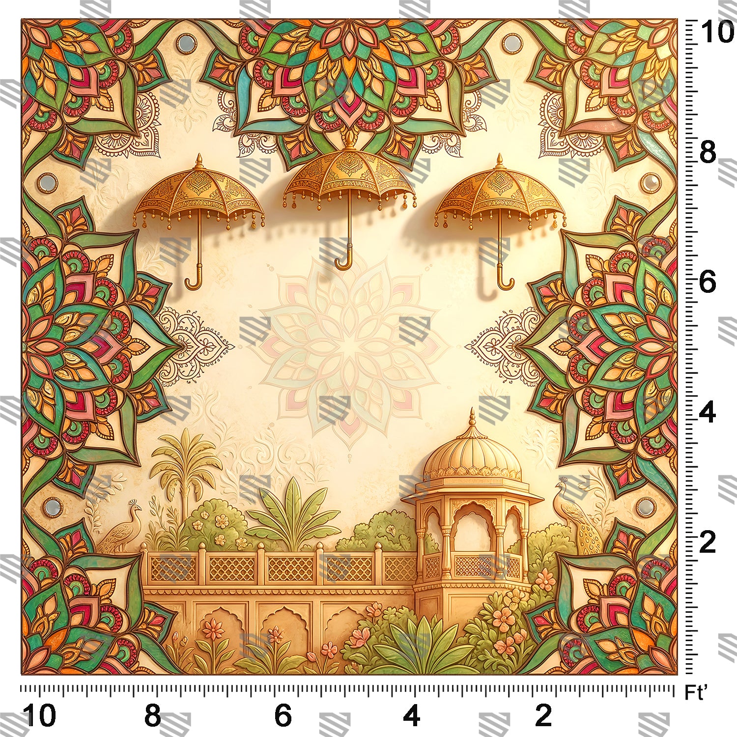 Golden Umbrella Palace Elegance