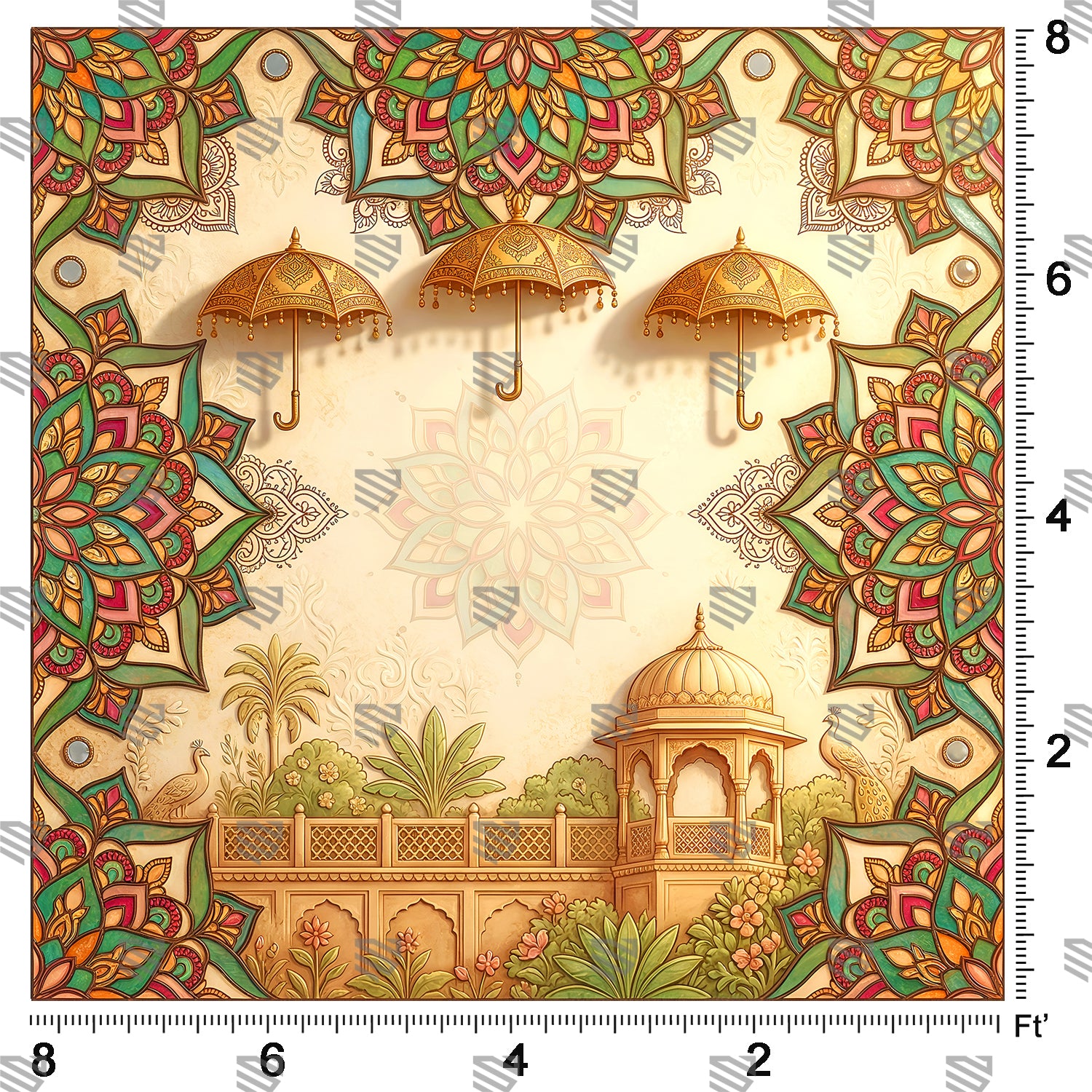 Golden Umbrella Palace Elegance