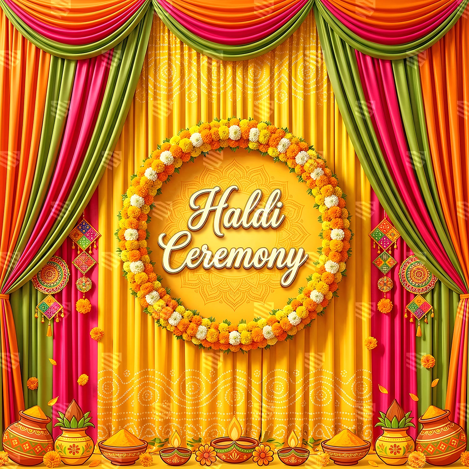 Haldi Ceremony Floral Elegance