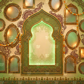 Heritage Green Mirror Mandap Backdrop