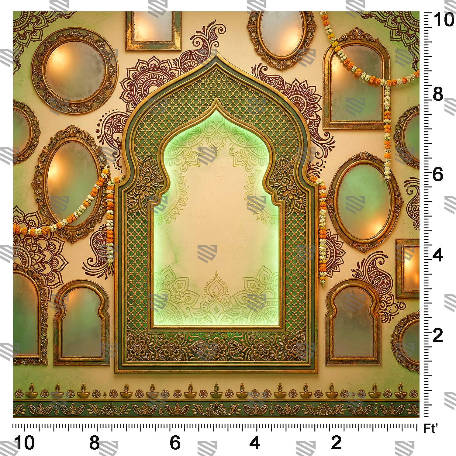 Heritage Green Mirror Mandap