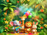 Jungle Color Carnival Backdrop