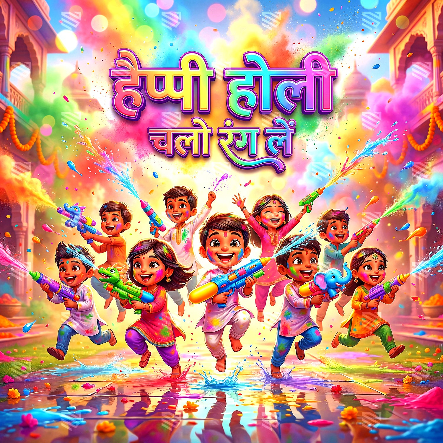 Kids Holi Color Splash