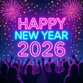 Neon Night Celebration Backdrop