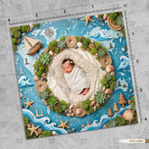 Ocean Explorer World Wreath - Newborn photography Backdrop