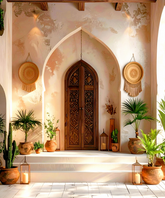 Ornate Doorway Retreat Backdrop