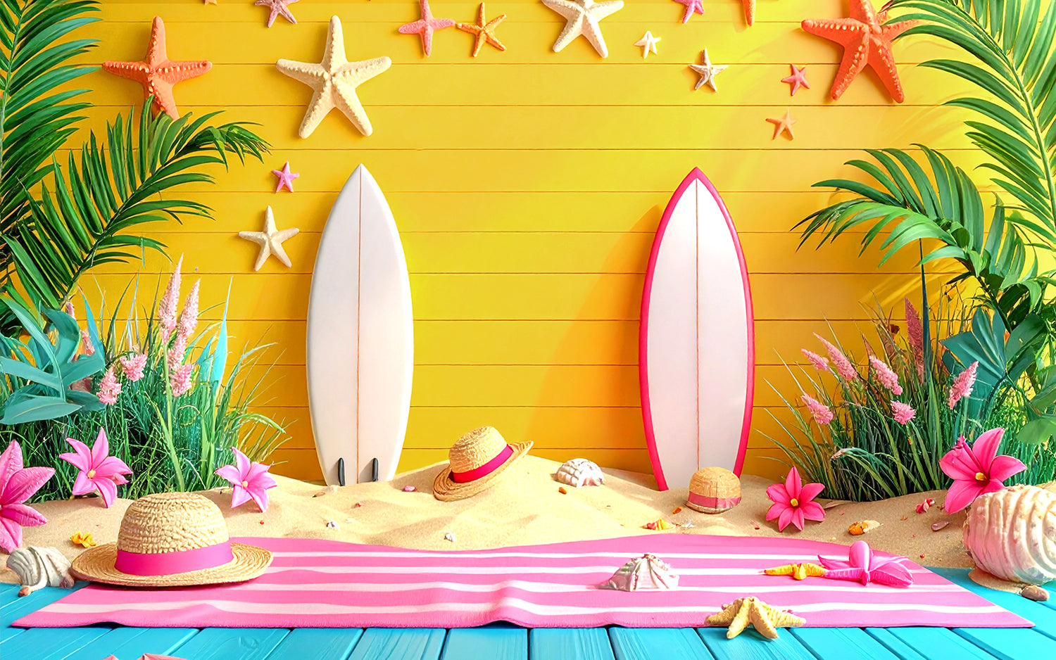 Paradise Tropical Surf - Baby photoshoot Backdrop