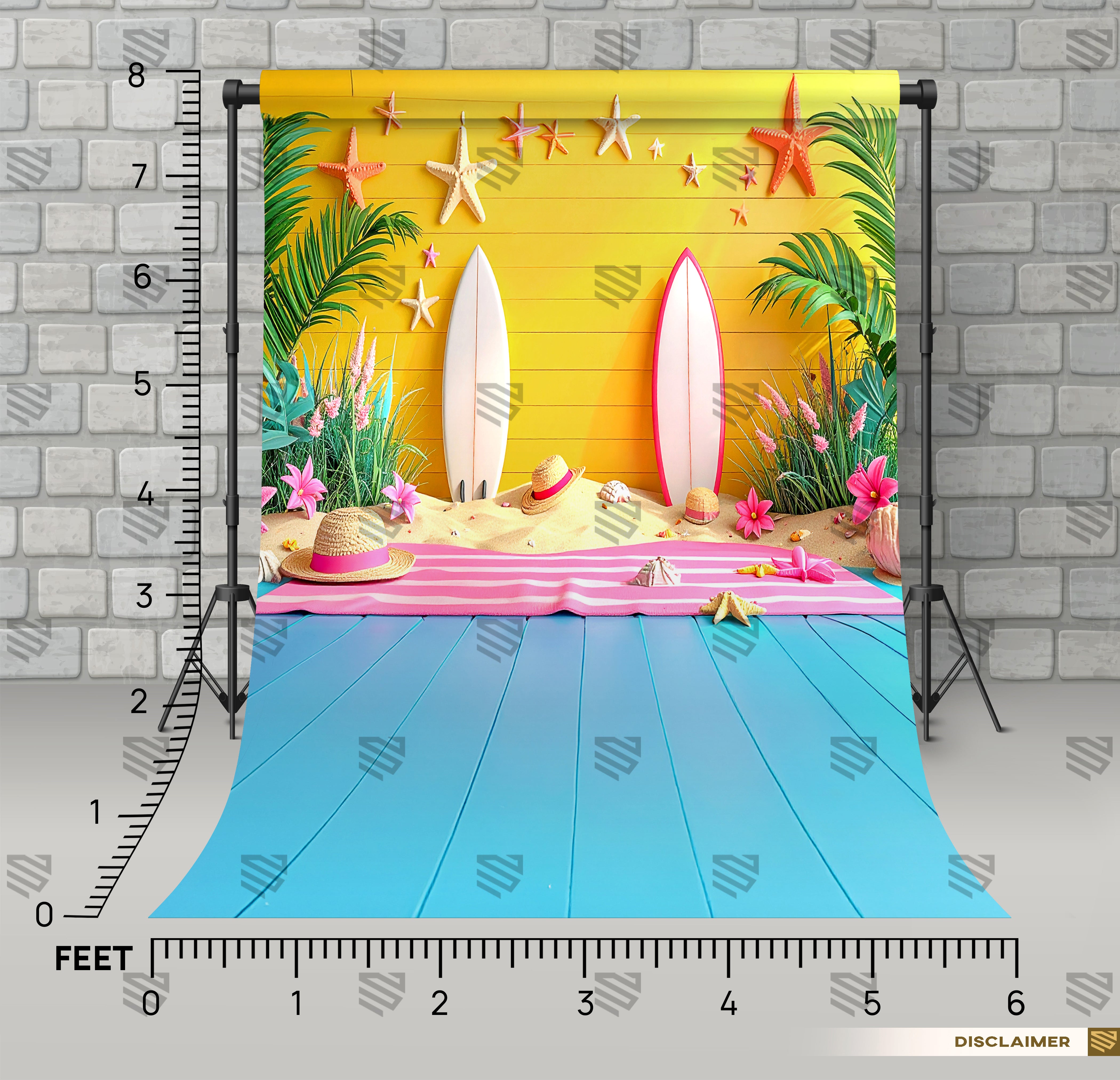 Paradise Tropical Surf - Baby photoshoot Backdrop