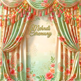 Pastel Floral Mehndi Elegance Backdrop