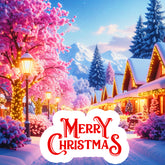 Pink Winter Christmas Backdrop