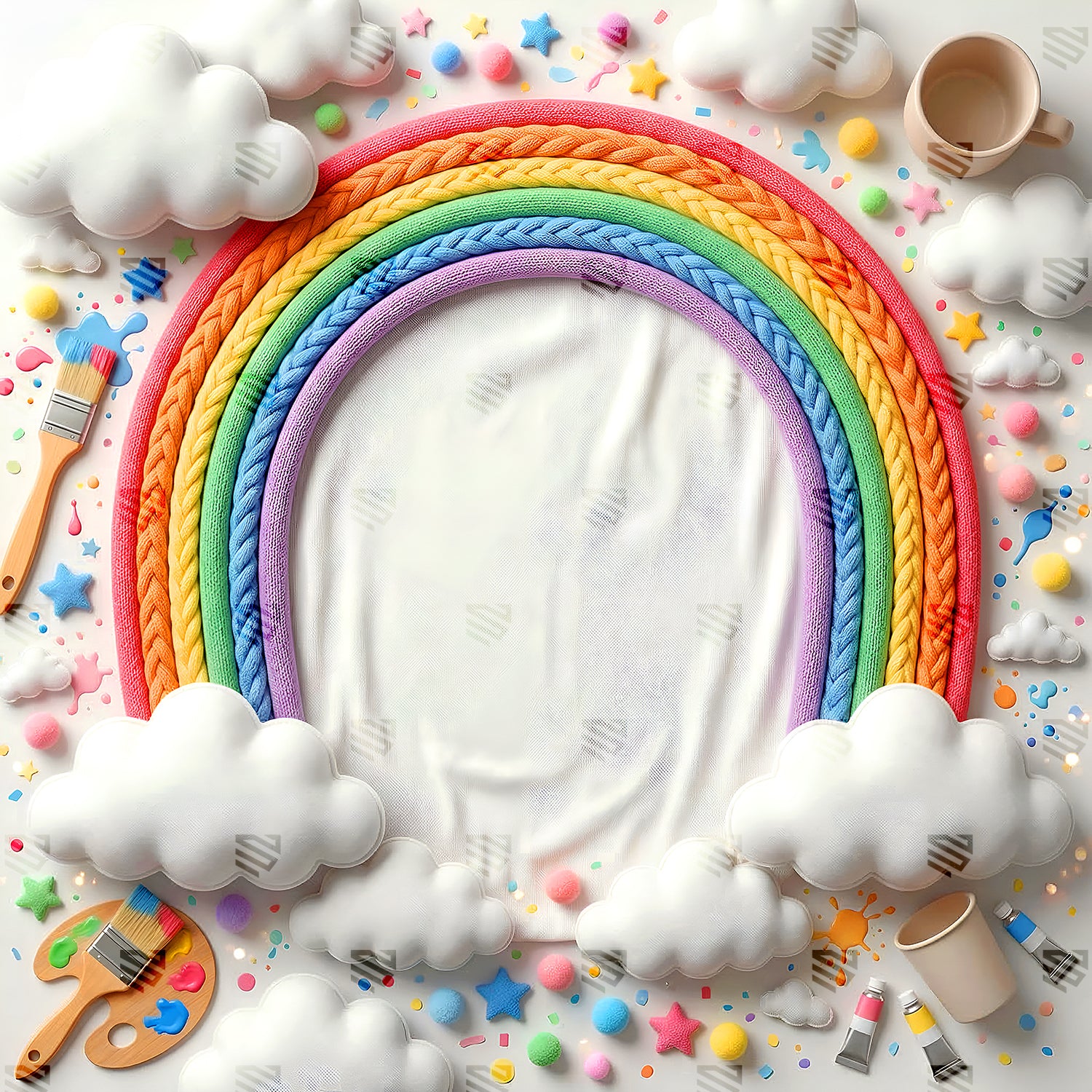 Playful Pastel Rainbow Wonderland - Newborn photography backdrop