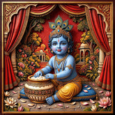 Rajsi Makhan Vilas Baby Krishna Photography Backdrop