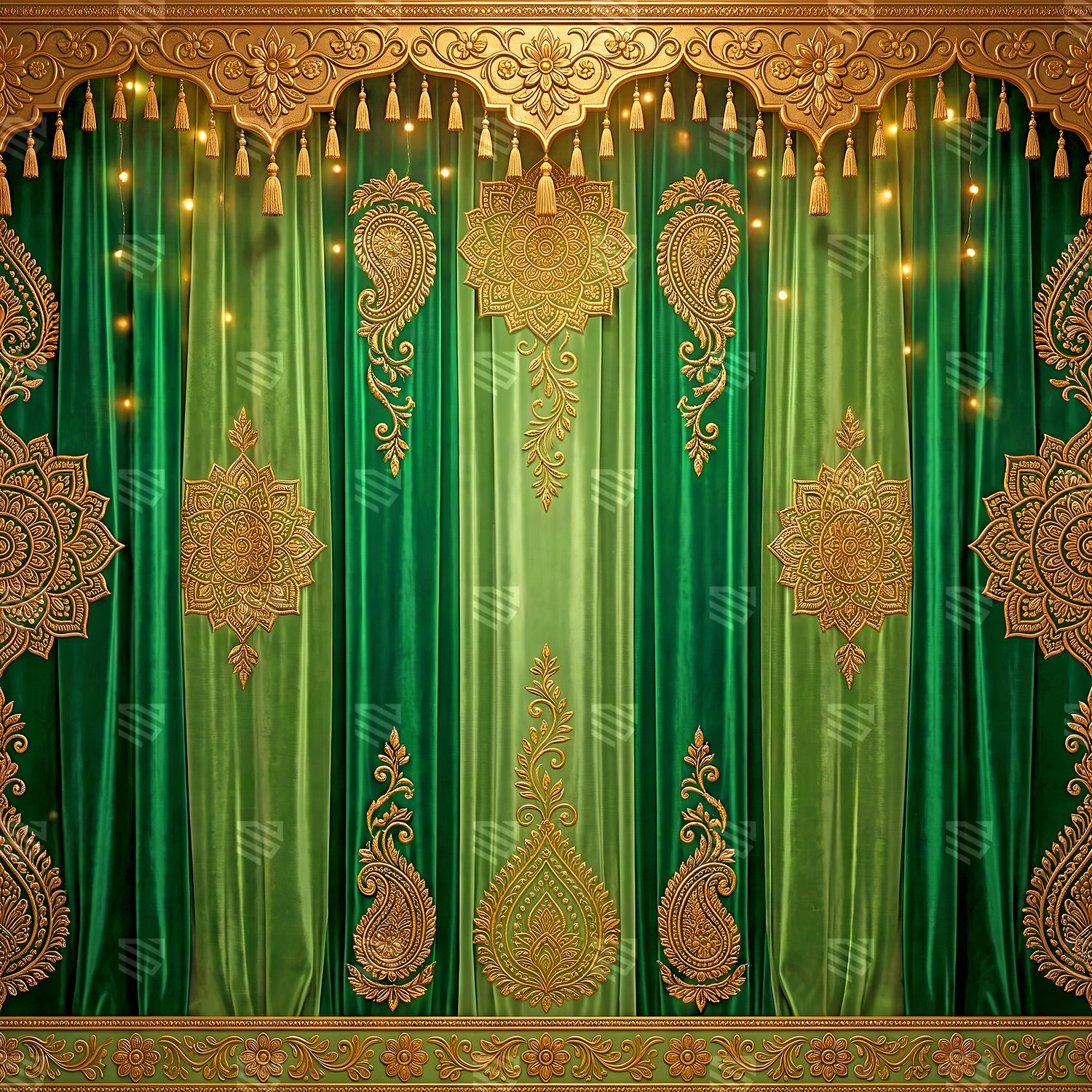 Royal Emerald Embroidered Elegance