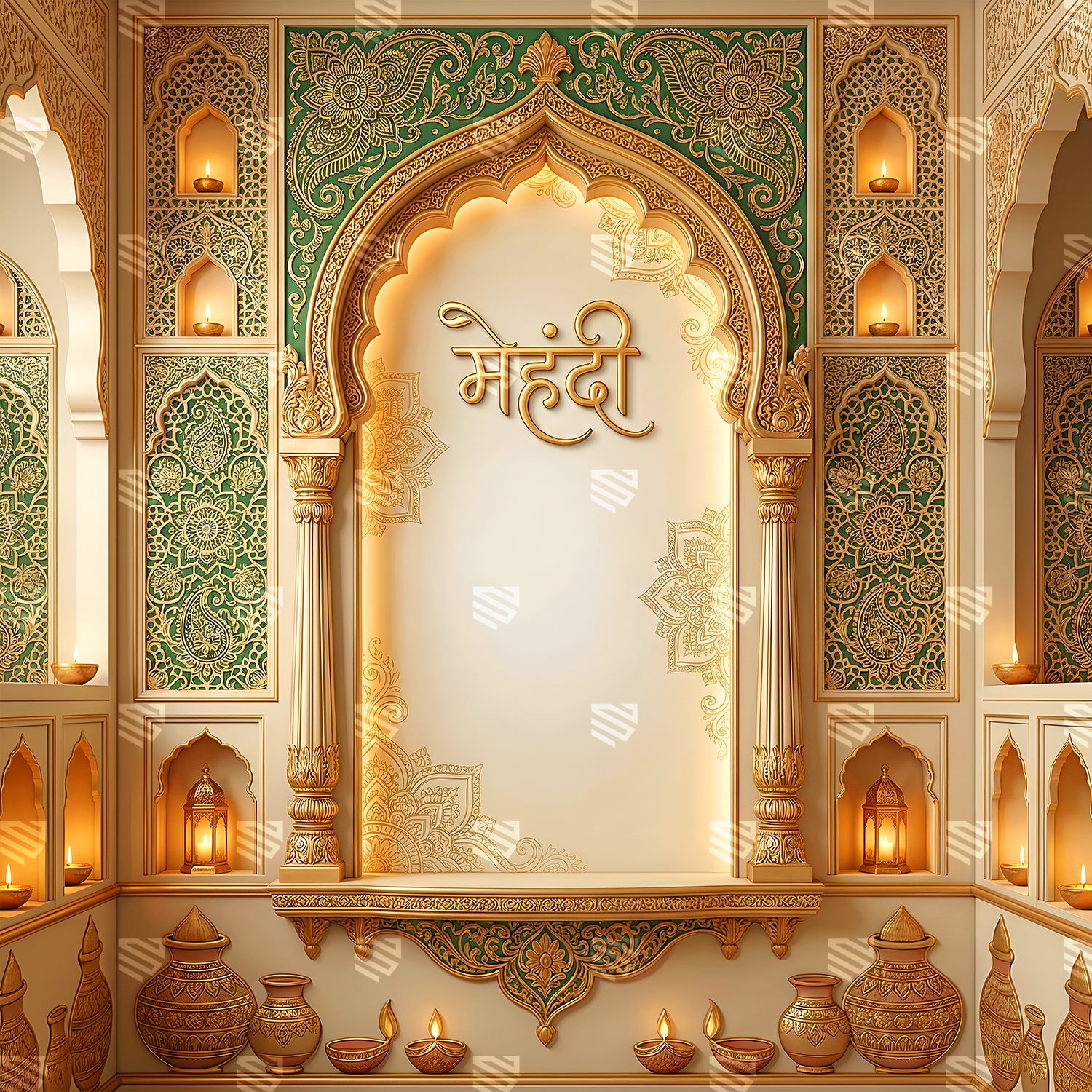 Royal Emerald Mehndi Arch