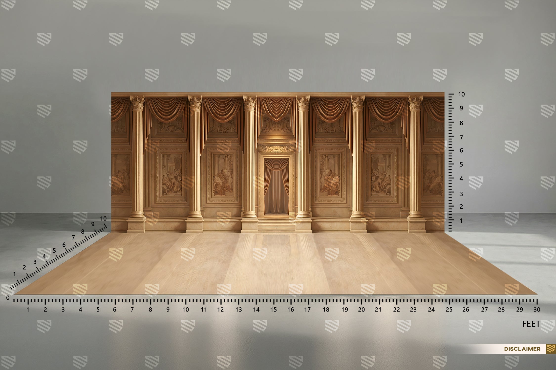 Royal Golden Draped Hall Backdrop